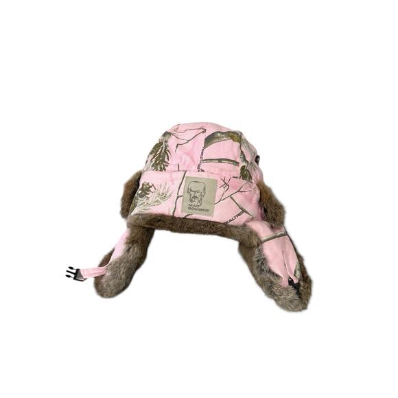 Mad Bomber Pink Realtree Woodland Genuine Rabbit Fur Hunting Camo Trapper Hat M - Picture 2 of 6